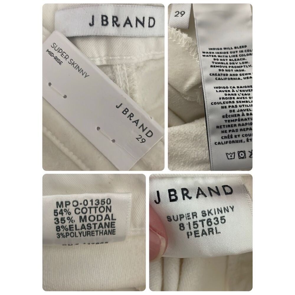 NEW J Brand Super Skinny Mid-Rise Velvet Jean Pearl 29 - Picture 8 of 10